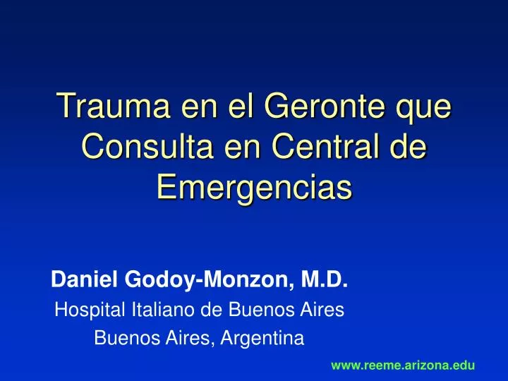 trauma en el geronte que consulta en central de emergencias