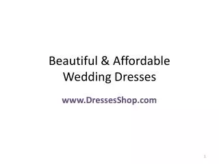 Beautiful &amp; Affordable Wedding Dresses