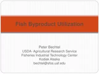 Fish Byproduct Utilization
