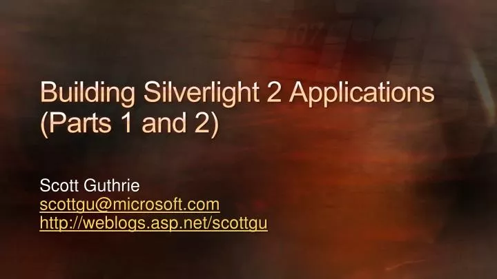 building silverlight 2 applications parts 1 and 2