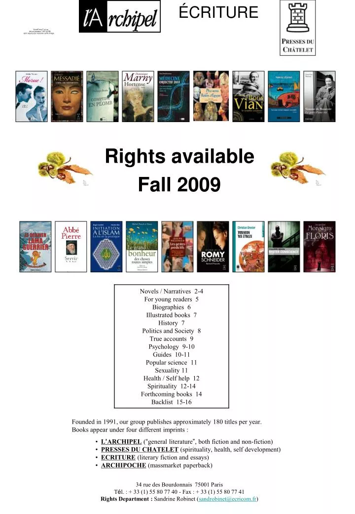 rights available fall 2009