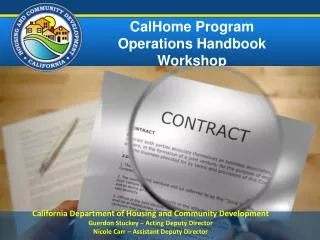 CalHome Program Operations Handbook Workshop