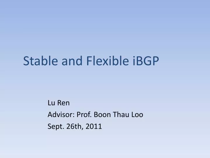 stable and flexible ibgp