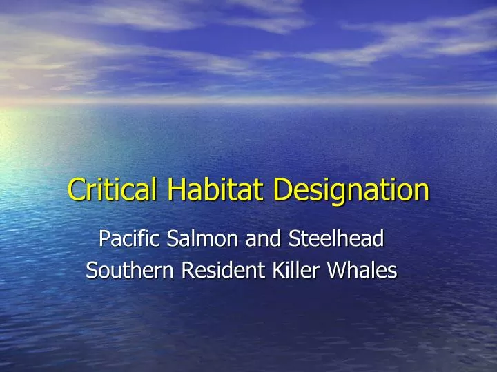 critical habitat designation