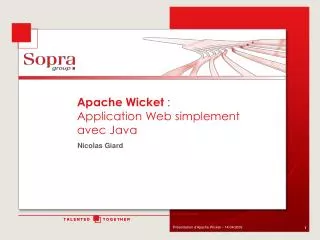 Apache Wicket : Application Web simplement avec Java