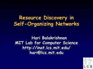 Resource Discovery in Self-Organizing Networks