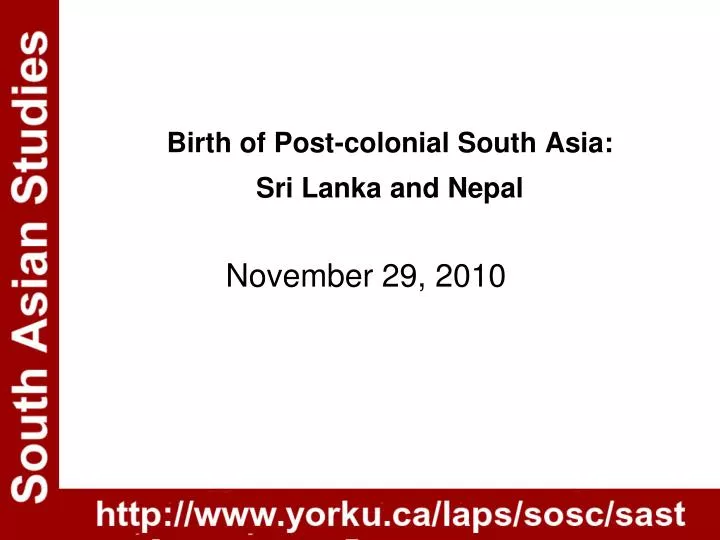 birth of post colonial south asia sri lanka and nepal