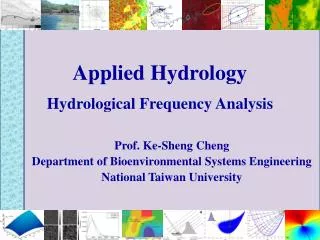 Applied Hydrology Hydrological Frequency Analysis