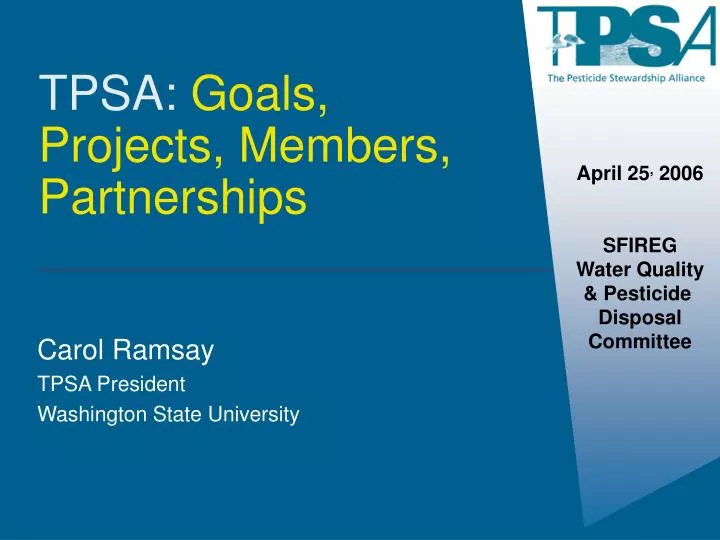 tpsa goals projects members partnerships