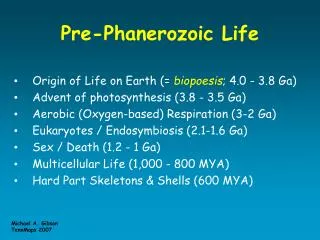 Pre-Phanerozoic Life