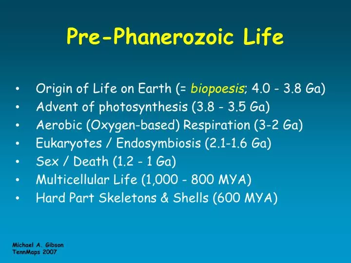 pre phanerozoic life