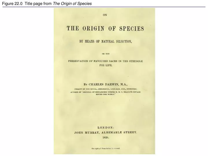 figure 22 0 title page from the origin of species
