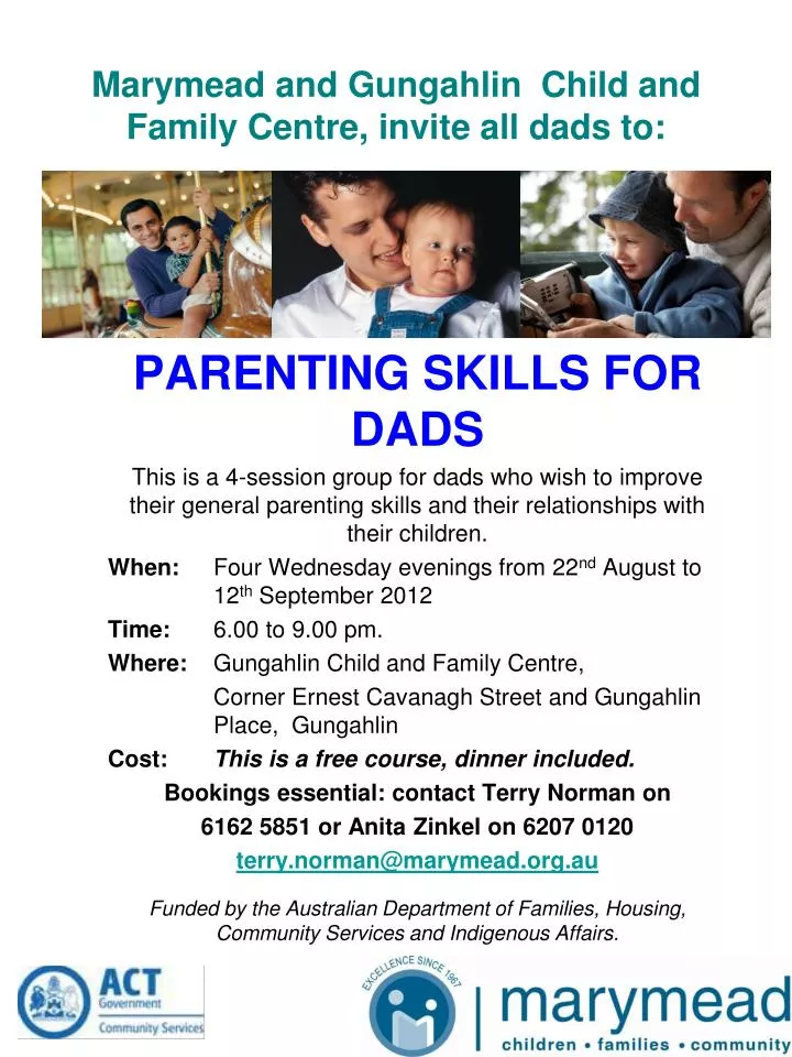 marymead and gungahlin child and family centre invite all dads to