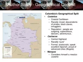 Author Study - Geographical Context