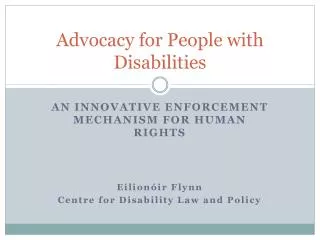 Advocacy for People with Disabilities