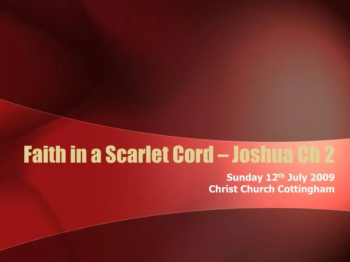 faith in a scarlet cord joshua ch 2
