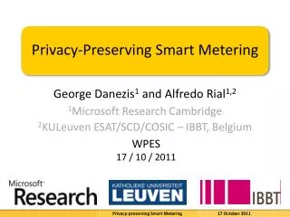 Privacy-Preserving Smart Metering