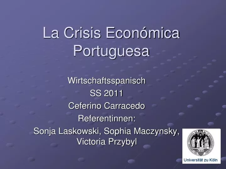 la crisis econ mica portuguesa