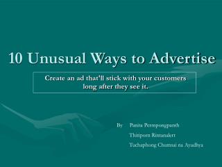 10 Unusual Ways to Advertise
