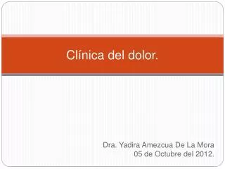 cl nica del dolor