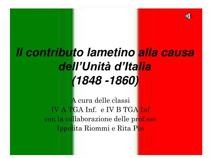 il contributo lametino alla causa dell unit d italia 1848 1860