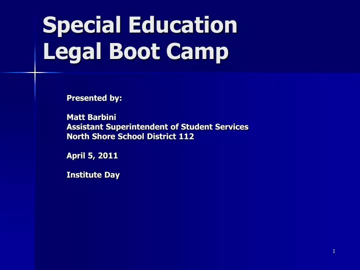 special education legal boot camp
