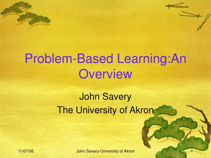 problem based learning an overview