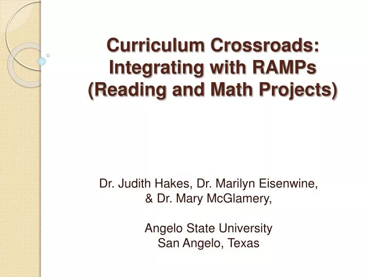 curriculum crossroads integrating with ramps reading and math projects