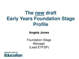 Angela Jones Foundation Stage Manager (Lead EYFSP)