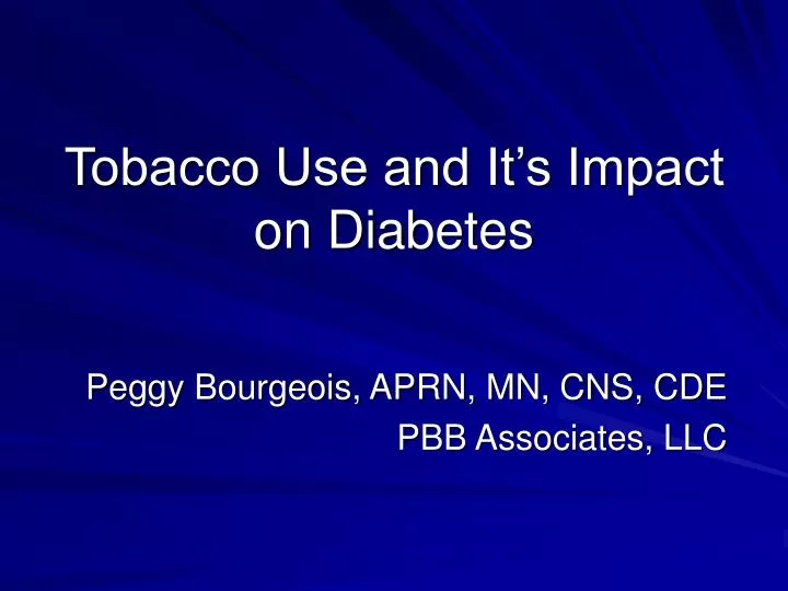tobacco use and it s impact on diabetes