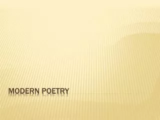 Modern Poetry