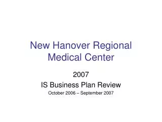 New Hanover Regional Medical Center