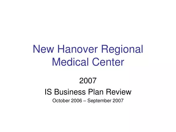 new hanover regional medical center