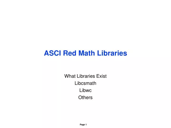 asci red math libraries