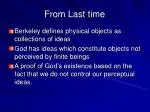 From Last time - slide 1