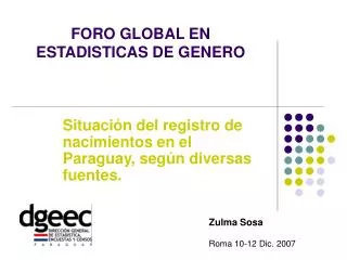 foro global en estadisticas de genero