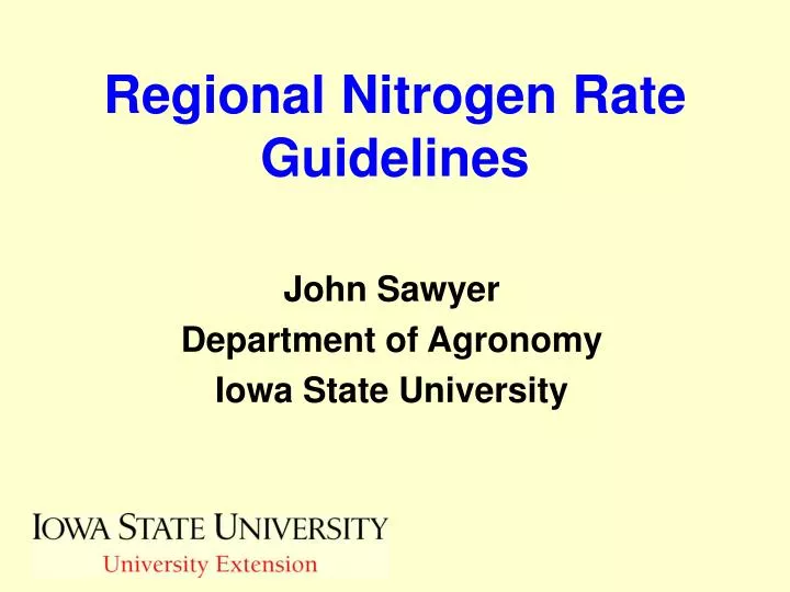 regional nitrogen rate guidelines