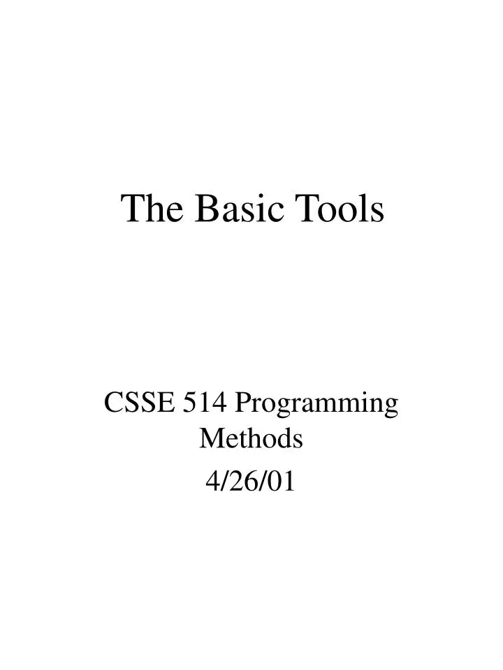 the basic tools