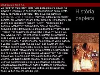 hist ria papiera