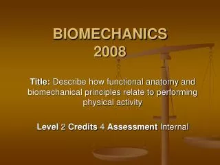 BIOMECHANICS 2008