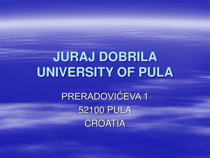 juraj dobrila university of pula