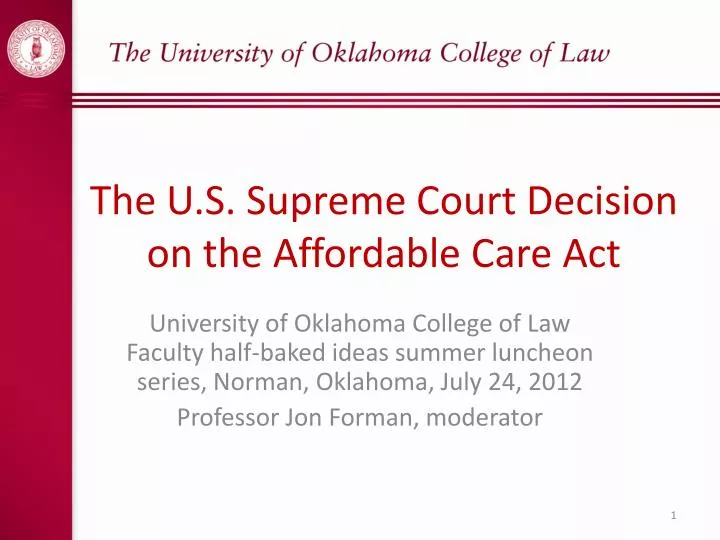 the u s supreme court decision on the affordable care act