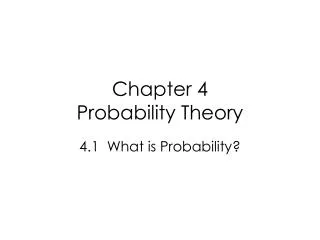 Chapter 4 Probability Theory