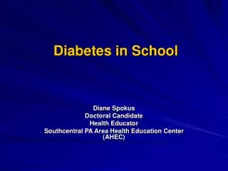 Diabetes in School
