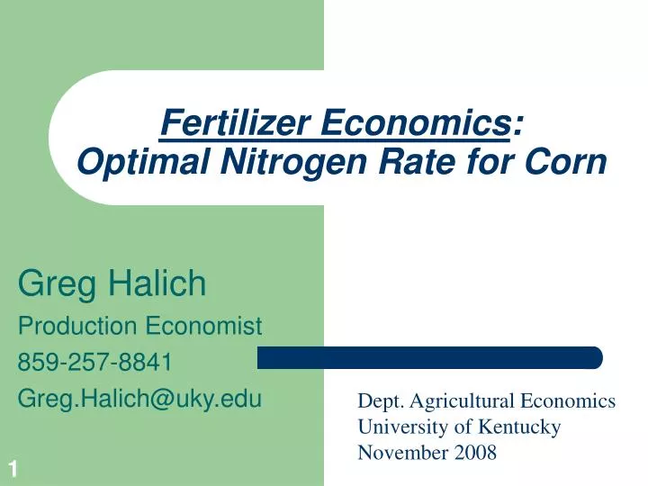 fertilizer economics optimal nitrogen rate for corn
