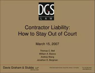 Contractor Liability: How to Stay Out of Court
