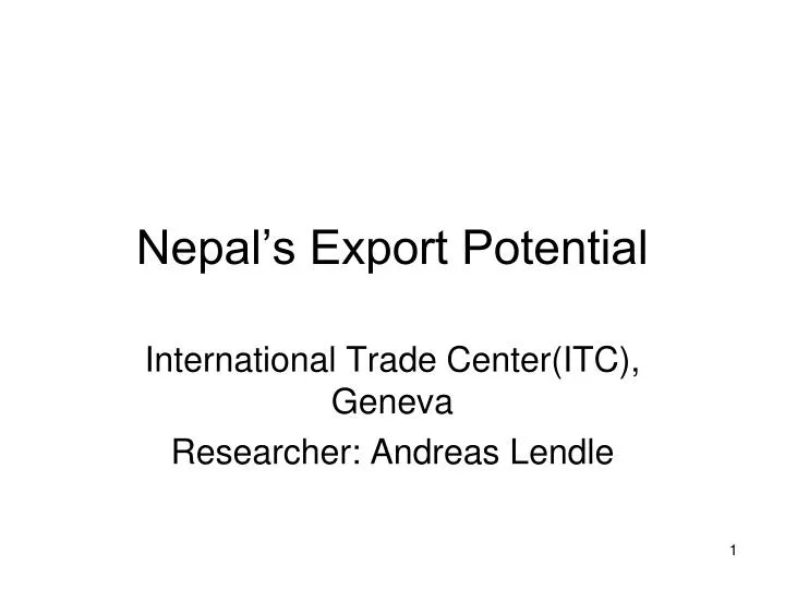 nepal s export potential
