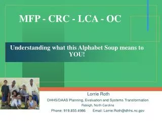 MFP - CRC - LCA - OC