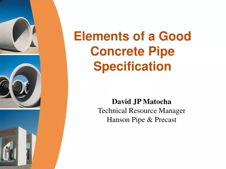 elements of a good concrete pipe specification