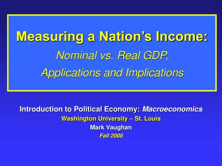 measuring a nation s income nominal vs real gdp applications and implications